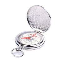 Fashion Retro Compass Silver Pocket Watch Compass Pocket Portable Waterproof Compass Flip Design Out