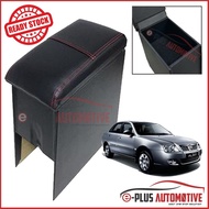 Car Black Pvc Red Line Central Armrest Arm Rest Console Box Compatible With Proton Waja