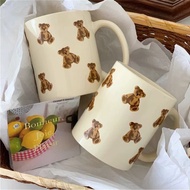 Cream Color Mug Bear Water Cup Ceramic Cup Couple Ceramic Breakfast Cup Coffee Cup Holiday Gift Cup 