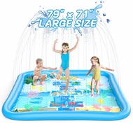 LADER Splash Pad Sprinkler for Playing, Thicken Sprinkler & Splash Water Game Play Mat, 78.74 x 70.8