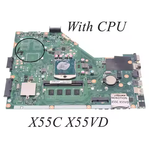 60-N0OMB1100-C04 for ASUS X55C X55VD PC Motherboard HM76 DDR3 X55VD MAIN BOARD REV 2.1 Free CPU