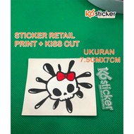 Sticker Kiss Cut Printing Retail Skull Ribbon