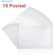 BACK2LIFE File Bag Office Wallet A5/A4 Plastic Document Bags Paper Storage Transparent