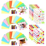 2x3 Picture Wall Hanging Paper Frames with Clips and Stickers, 30 Paper Frames & 12 Sheets Rainbow S