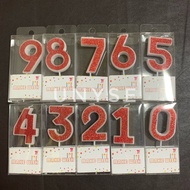 [ Dark Red ] Number Candles 0 1 2 3 4 5 6 7 8 9 Happy Birthday Cake Toppers Anniversary