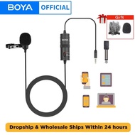 BOYA BY-M1 Condenser Lavalier Lapel Clip-on Microphone 3.5mm TRRS 6M Mic For PC iphone DSLR Camera Y
