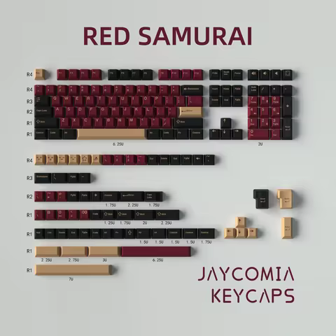 GMK Keycaps 173 Keys Red Samurai PBT Keycap Cherry Profile For Mx Switch Mechanical Keyboard ISO Lay