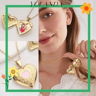 YOLAN Photo Picture Locket Necklace, DIY Necklace Openable Heart Locket Necklace, Valentine's Day Fr