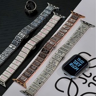 Tali corak anak kucing comel sesuai untuk Apple iWatch 10, Apple Watch 9, 8, 7, SE, 2 logam