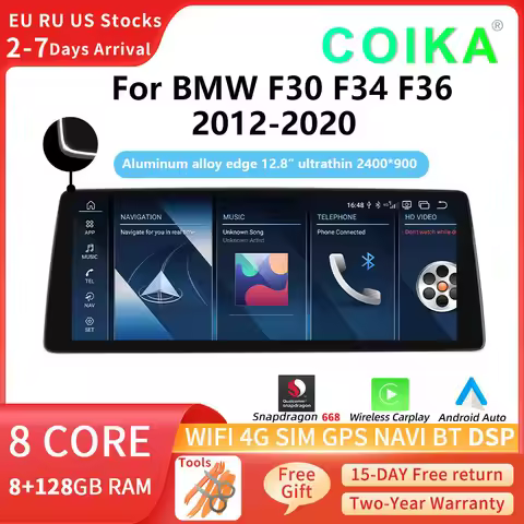 2400*900 Android Auto Touch Scree For BWM F30 F32 F33 F34 F36 2012-2020 BT Navigation Car Play Monit