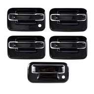 For 04-14 Ford F150 F-150 GLOSS BLACK 4 Dr W/O Key Pad + Tailgate Handle Covers