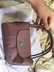 Longchamp短柄霧粉色