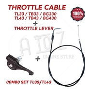【COMBO SET 】THROTTLE CABLE TL33/TL43 & THROTTLE LEVER  - 1SET ||| SUITABLE FOR ALL TYPES TL33/TL43 B