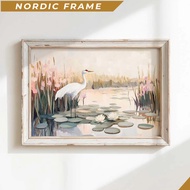 Wall Painting, Pastel Marsh Print White Heron Painting Sunset Coastal Download Colorful Summer Art E