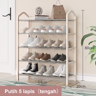 LG Rak Sepatu Sendal Mini Stainless 4 Susun | Tempat Sepatu Sandal Portable | Rak Sendal Serbaguna