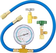 R290 and R600A Charging Manifold Hose Kit, R600A Refrigerant Recharge Kit with Piercing Can Tap Open