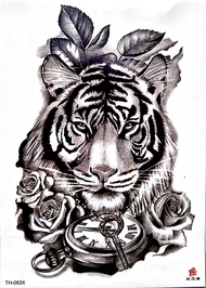 Stiker Tato Tempel Temporer 3d Tahan Air Tahan Lama Gambar Macan