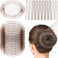 Fandamei Hair Accessories Set: 20PCS Mesh Hair Nets Invisible and 40PCS U Shaped Hair Pins for Women