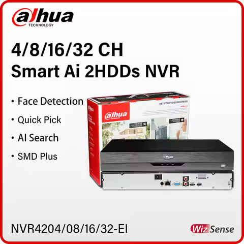 Dahua WizSense 8 16 32CH NVR Smart Ai 4K 2HDDs Video Recorder Quick Pick Search by Image Onvif NVR42