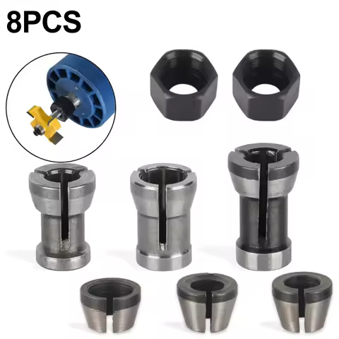 6/8pcs 6mm 6.35mm 8mm Milling Cutter Collet Adapter Collet Chuck For Engraving Trimming Machine Elec