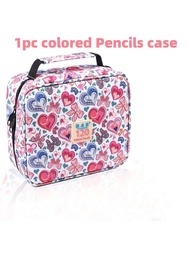 1pc Colored Pencil Case 120 Slots, Large Capacity Pen Pencil Case, Gel Pens Organizer Zipper Carryin