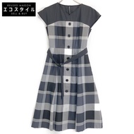 Blue Label Crestbridge 24 年灰色 Crestbridge 格紋輕斜紋遮陽帽 格紋 Bidless 36 [二手]