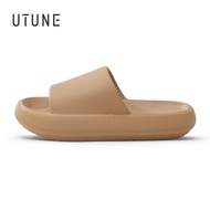 UTUNE 4.5CM Thick Sole Slippers for Men Soft Platform Home Shoes Men Outdoor Summer EVA Non-slip