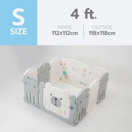 Bebeplay คอกกั้นเด็ก เกาหลี รุ่น Hug Bear ( เทา ขาว ) ผลิตจากวัสดุ HDPE / Food Grade สินค้ามีรับประก