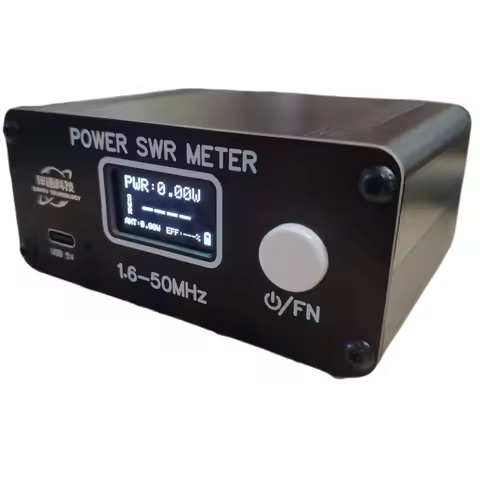 New 1.6-50MHz PWR SWR Meter POWER SWR METER 0.5-150W SWR Power Watt Meter Built-in Battery OLED Disp