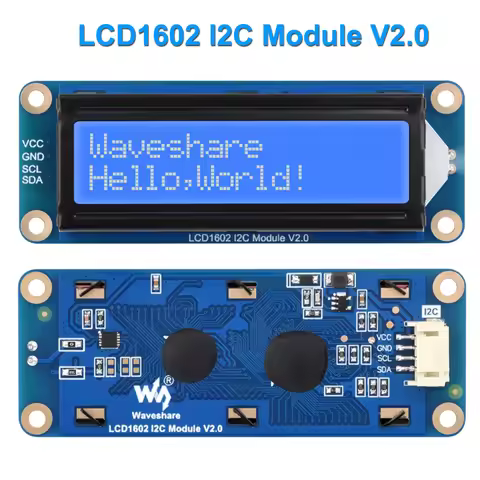 Waveshare LCD1602 I2C LCD Module 16x2 Character 3.3V/5V Backlight Adjustable for Arduino Raspberry P