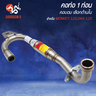 [เลือกด้านใน] คอท่อ HONDA MONKEY-125DAX-125 ปี21-24 (คอบอมคอลาย) ขนาด 25 มิล ทั้งเส้น สแตนเลสแท้ 100
