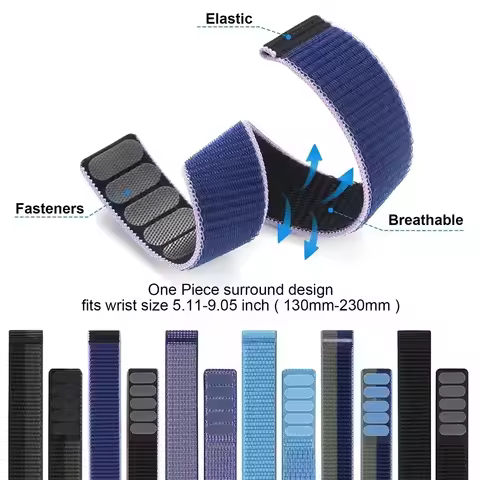 Watch strap 26mm 22mm Hook Loop Nylon Strap Watchband For Garmin Fenix 6X6 Pro 5X 5 7X 7 Epix 2 Fore