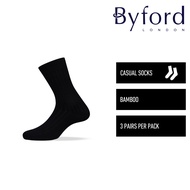 Byford Stoking | (3 Pcs) Byford Mens Bamboo Spandex Casual Socks Assorted Colours - BSF1053W