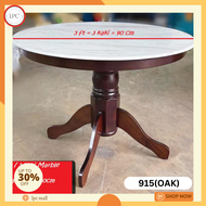 ️LPC-  3ft/4ft Round Laminate Marble Table Solid Wood Leg Black Meja Makan Bulat Dining Table Set Furniture