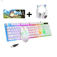 ۞►⊕STX 540 Gaming Keyboard And Mouse Headset Set With Mouse Pad RGB Combo (4 in 1) RGB Keyboard Mous