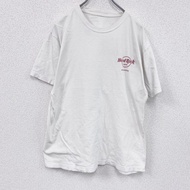 古著Hard Rock 短袖 T 卹，雙面印花，白色