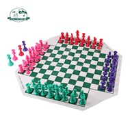 [Garende] 4-Color Four Player Chess Set with Soft Chess Board for Kids and Adults