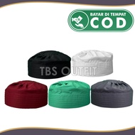 KATUN HIJAU Peci Kopiah IJAZI Plain Cotton Green Black White Ash Maroon Student Prayer Cap Men Adult