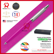 Parker Jotter Original Ballpoint Pen- Magenta Chrome Trim (with Black - Medium (M) Refill) / {ORIGINAL} / [RetailsON]