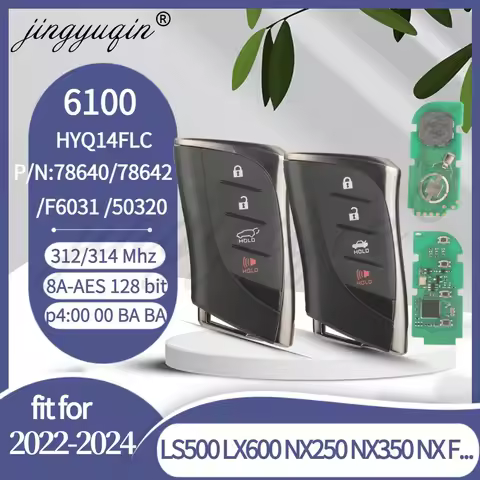 For Lexus LX600 NX250 NX350 LS500 NX F LX RX 2022-2024 Smart Car Key 312/314MHz 6100 8A P4=BA HYQ14F