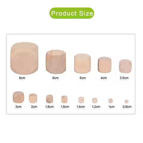 10pcs/Lot D6 6 Sided Blank Wood Dice For Party Family DIY Games Printing Engraving Kid Toys