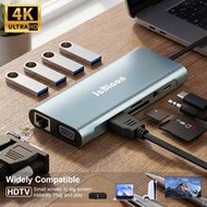 USB C Hub 11-In-1, Multiport Adapter With 4K HDTV, VGA, 100W PD, RJ45, USB 3.0, SD/TF Slot, Audio Ja