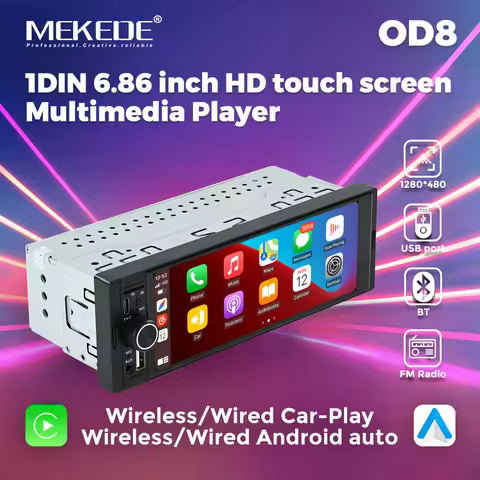 For Hyundai Lada Toyota Nissan Ford Universal 1 Din Car Radio HD Touch Screen Single knob CarPlay St