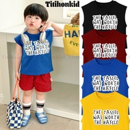 [A61] TITIHON - Children's 3-hole Letter Printed T-shirt Made of Soft Cotton | Very Beautiful Print,