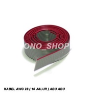 YG4. Kabel AWG 28 (10 Jalur) Abu-Abu Merah @ 1 Meter