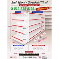 2nd Hand Gondola 150cmH | 2 End + 2 Island Joint 90+90cm | 5 Level Per Side | Rak Gondola Terpakai