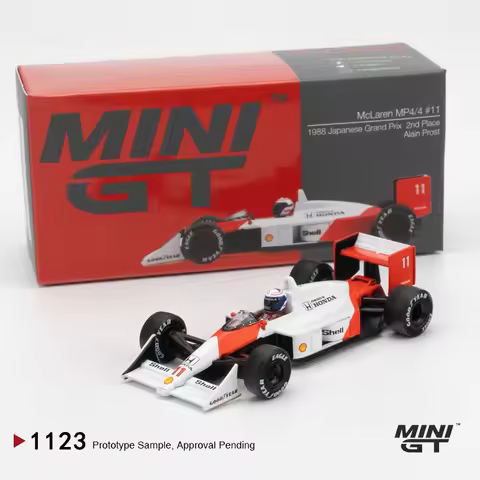 MINIGT 1:64 McLaren MP4/4 # 11 Alain Prost alloy racing model 1123
