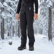 Soft Shell Hiking Pants Long For Children Water-Repellent Fabric Model MH500 (Black)