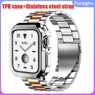 TPU Protector Case+Metal Strap Stainless steel Bracelet Suitable For Apple Watch series 3 4 5 6 se 7