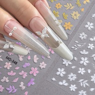 Colorful 5D Embossed Floral Nail Stickers Nail Art Sticker